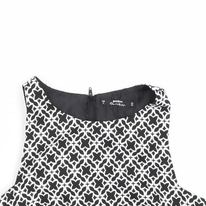 Miss Selfridge Womens Black Argyle/Diamond  Cropped Tank Size 6