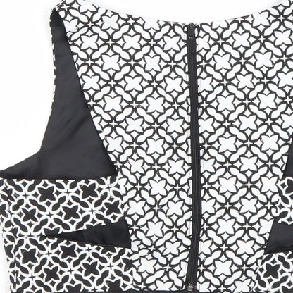 Miss Selfridge Womens Black Argyle/Diamond  Cropped Tank Size 6