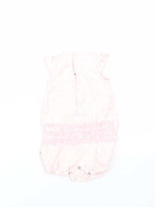 Petti lem Girls Pink Floral  Babygrow One-Piece Size 6-9 Months