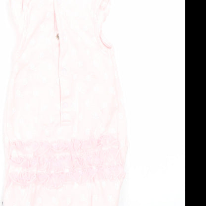 Petti lem Girls Pink Floral  Babygrow One-Piece Size 6-9 Months