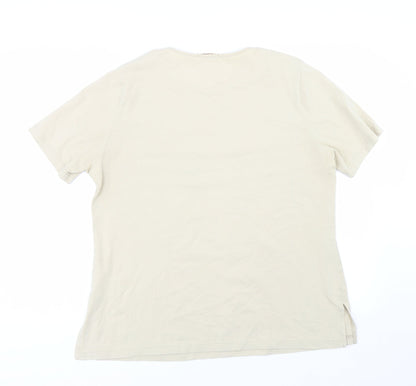 Womens UK Size L ELVI Beige Basic T-Shirt