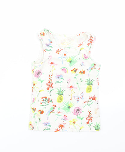 NEXT Girls White Floral  Basic Tank Size 5 Years  - Summer