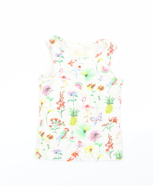 NEXT Girls White Floral  Basic Tank Size 5 Years  - Summer