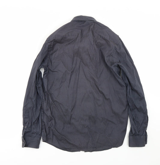 F&F Mens Black Striped   Button-Up Size S