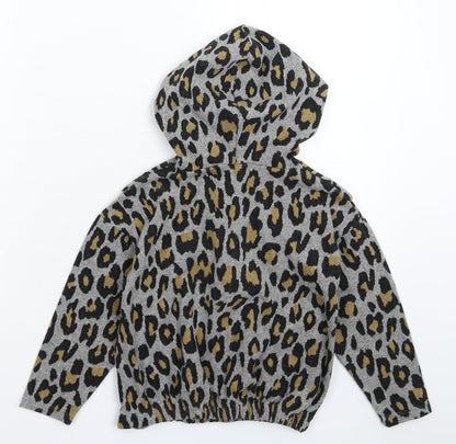 Matalan Girls Multicoloured Animal Print  Pullover Hoodie Size 7 Years