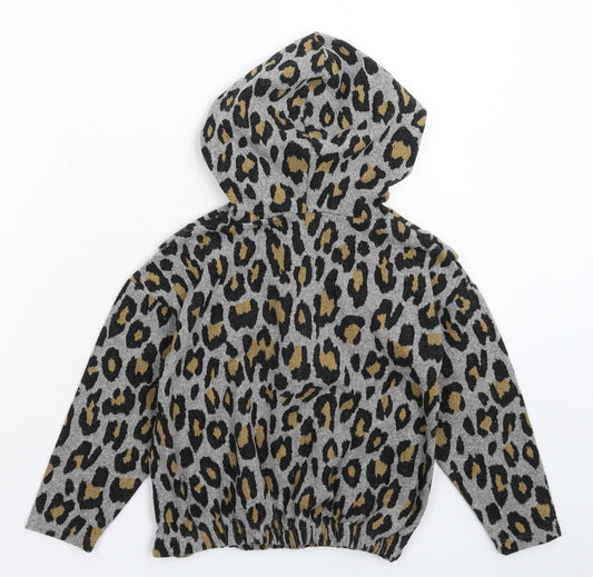 Matalan Girls Multicoloured Animal Print  Pullover Hoodie Size 7 Years