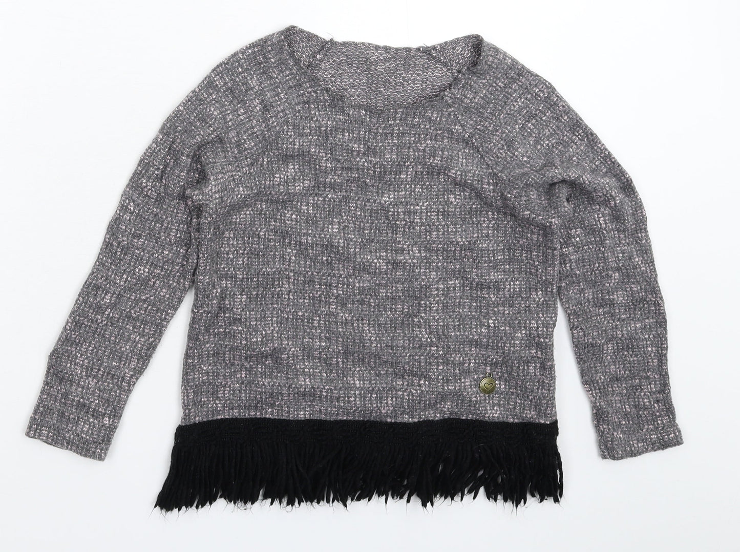 Jainco Girls Grey  Knit Pullover Jumper Size 9-10 Years