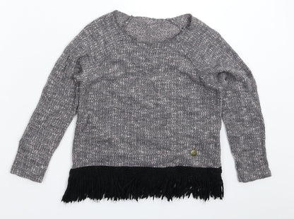 Jainco Girls Grey  Knit Pullover Jumper Size 9-10 Years