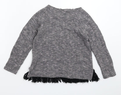 Jainco Girls Grey  Knit Pullover Jumper Size 9-10 Years