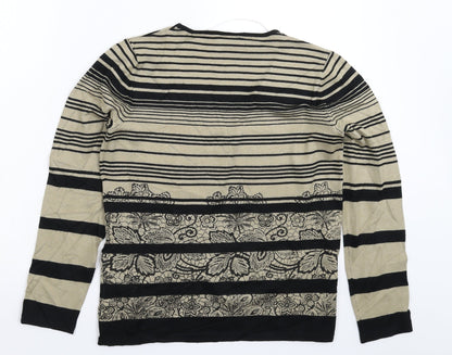 Oscar Womens Multicoloured Striped Knit Pullover Jumper Size S