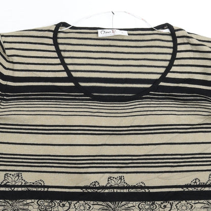 Oscar Womens Multicoloured Striped Knit Pullover Jumper Size S