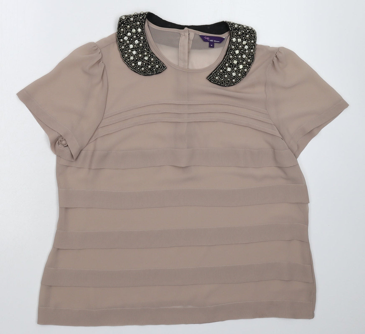 Marks and Spencer Womens Grey   Basic Blouse Size 16
