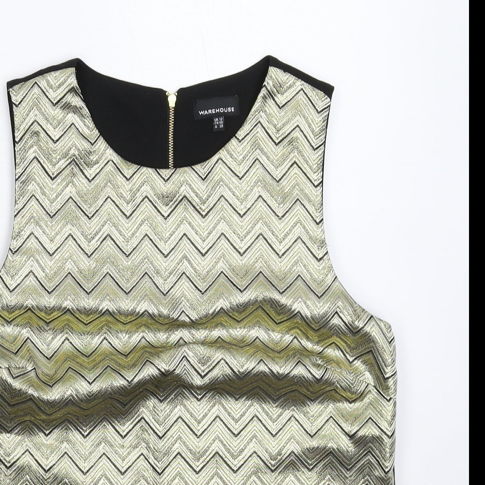 Womens UK Size 12 Warehouse Gold Basic Tank