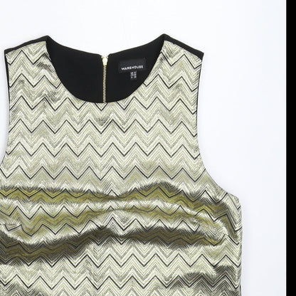 Womens UK Size 12 Warehouse Gold Basic Tank