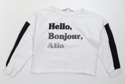 Very Girls White   Pullover Sweatshirt Size 9 Years