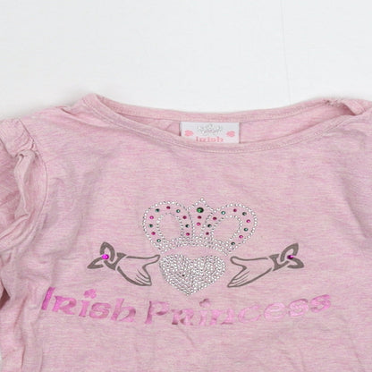Irish Princess Girls Pink   Basic T-Shirt Size 3-4 Years