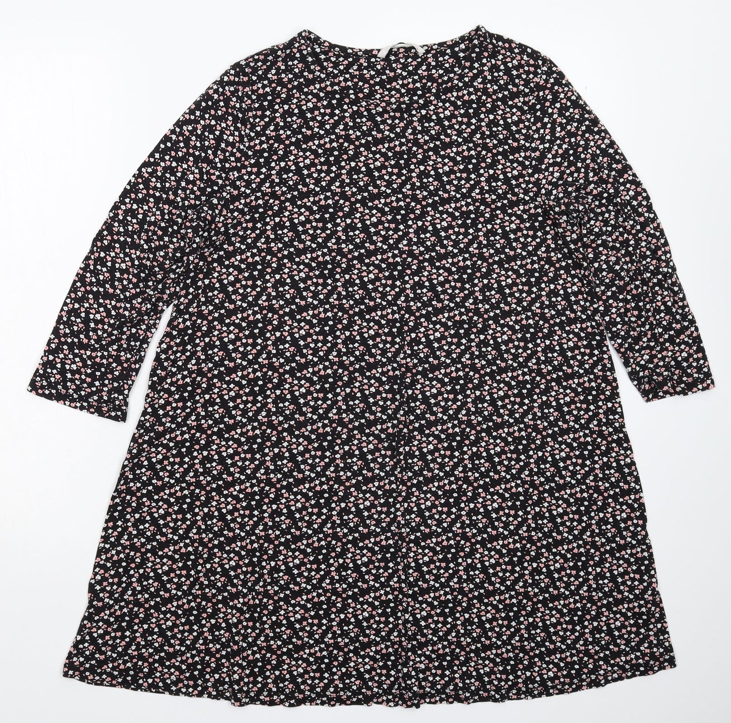 TU Womens Black Floral  Mini  Size 12