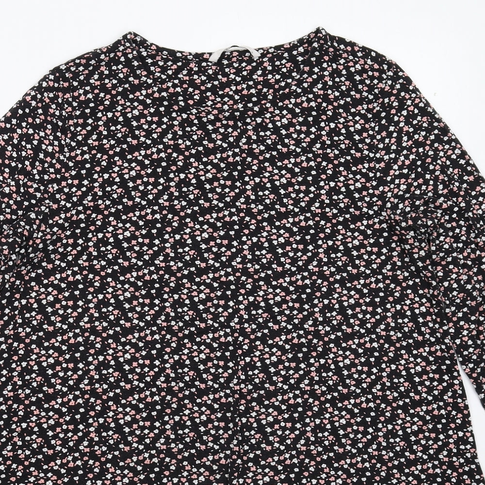 TU Womens Black Floral  Mini  Size 12