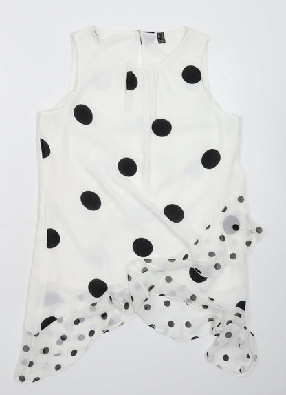 Womens UK Size 12 Preworn White Basic Blouse