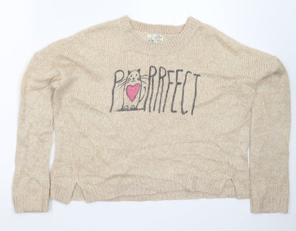 Womens UK Size 12 New Look Beige Pullover Jumper