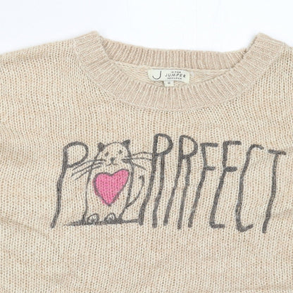 Womens UK Size 12 New Look Beige Pullover Jumper