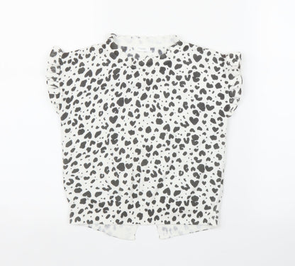 NEXT Girls White Animal Print  Pullover Jumper Size 9 Years  - Leopard print