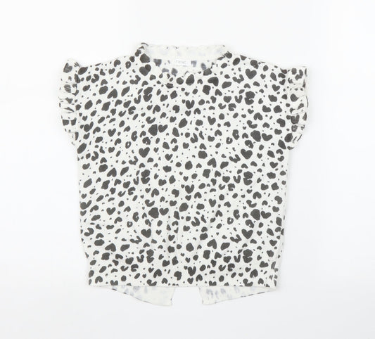 NEXT Girls White Animal Print  Pullover Jumper Size 9 Years  - Leopard print