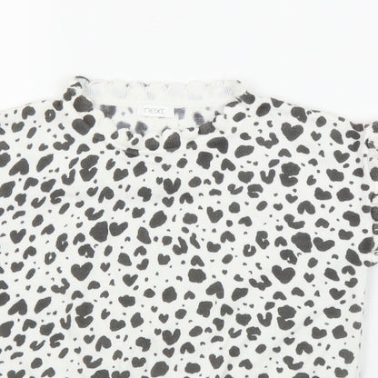 NEXT Girls White Animal Print  Pullover Jumper Size 9 Years  - Leopard print