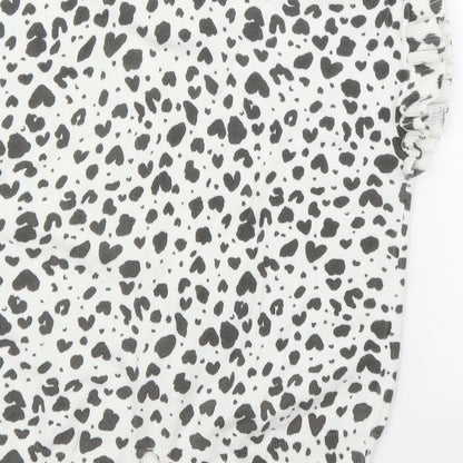 NEXT Girls White Animal Print  Pullover Jumper Size 9 Years  - Leopard print