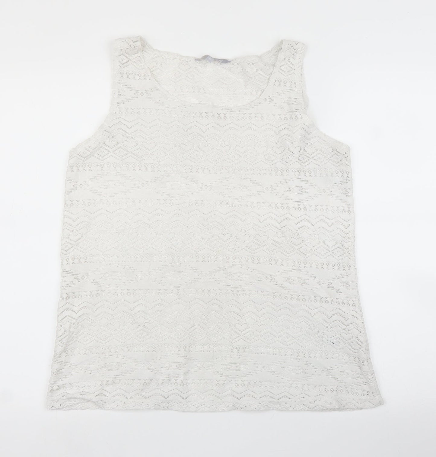 Womens UK Size 12 Debenhams White Basic Blouse