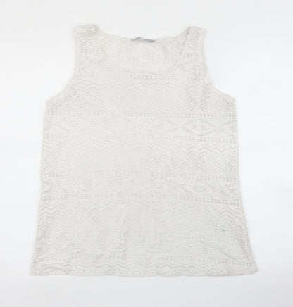 Womens UK Size 12 Debenhams White Basic Blouse
