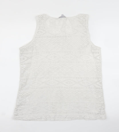 Womens UK Size 12 Debenhams White Basic Blouse