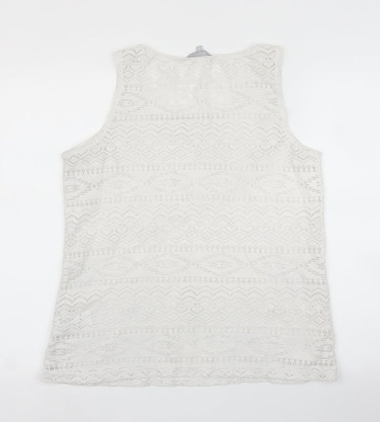 Womens UK Size 12 Debenhams White Basic Blouse