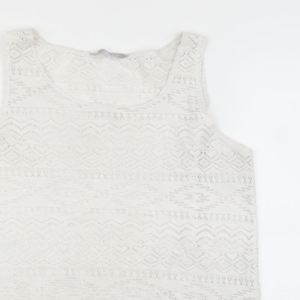 Womens UK Size 12 Debenhams White Basic Blouse