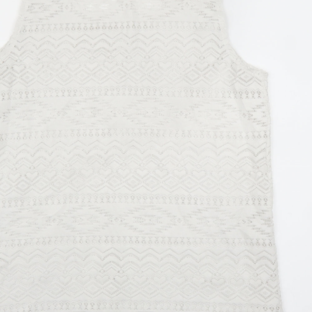 Womens UK Size 12 Debenhams White Basic Blouse