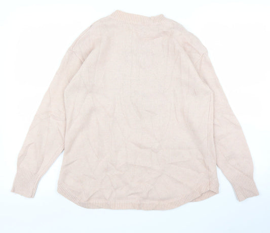 Megurumi Reiu Womens Pink Floral  Pullover Jumper Size M