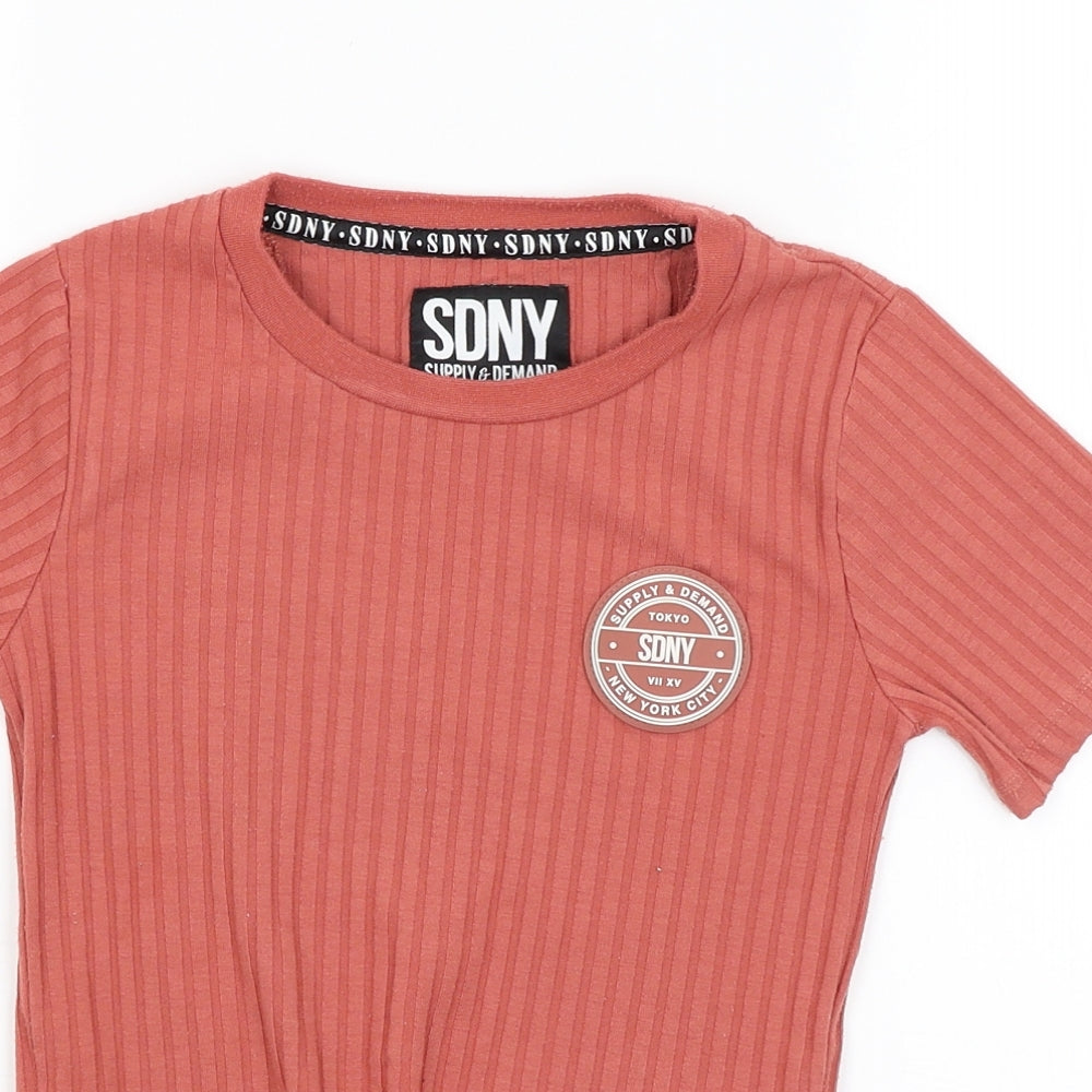 SDNY Womens Pink   Cropped T-Shirt Size 4
