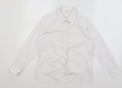 M&S Boys White   Basic Button-Up Size 11-12 Years