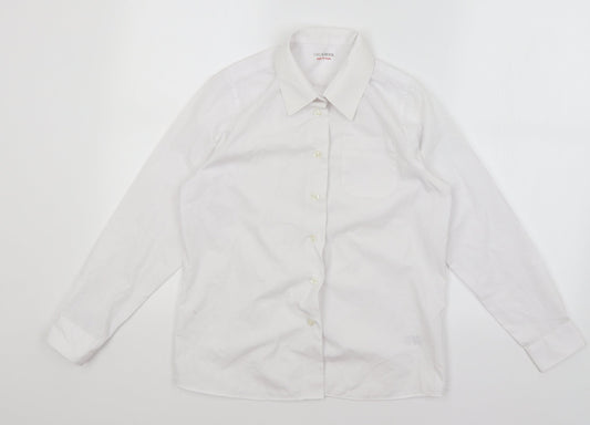 M&S Boys White   Basic Button-Up Size 11-12 Years