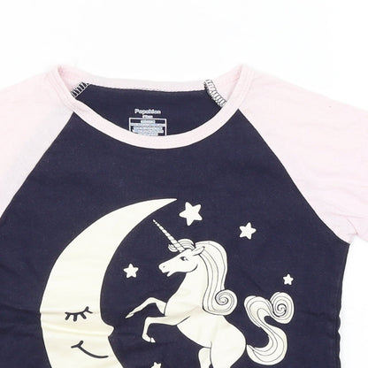 Popshion Girls Blue   Basic T-Shirt Size 5 Years