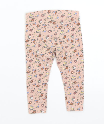 Primark Baby Pink Floral  Capri Trousers Size 9-12 Months