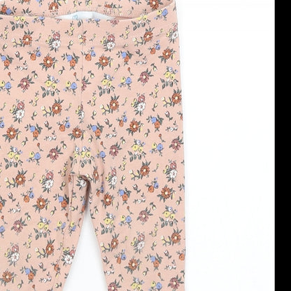 Primark Baby Pink Floral  Capri Trousers Size 9-12 Months