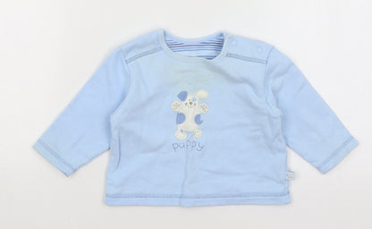 M&S Baby Blue   Basic T-Shirt Size 3-6 Months  - Puppy