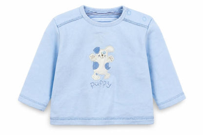 M&S Baby Blue   Basic T-Shirt Size 3-6 Months  - Puppy