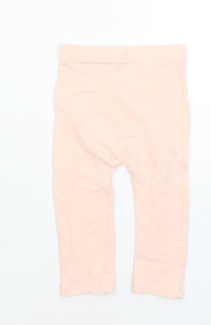 Matalan Baby Pink   Capri Trousers Size 6-9 Months  - Cat face