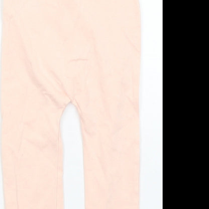 Matalan Baby Pink   Capri Trousers Size 6-9 Months  - Cat face