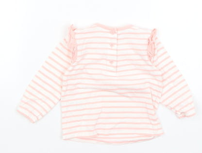 Matalan Baby Pink Striped  Basic T-Shirt Size 6-9 Months