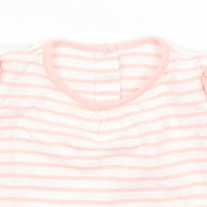 Matalan Baby Pink Striped  Basic T-Shirt Size 6-9 Months