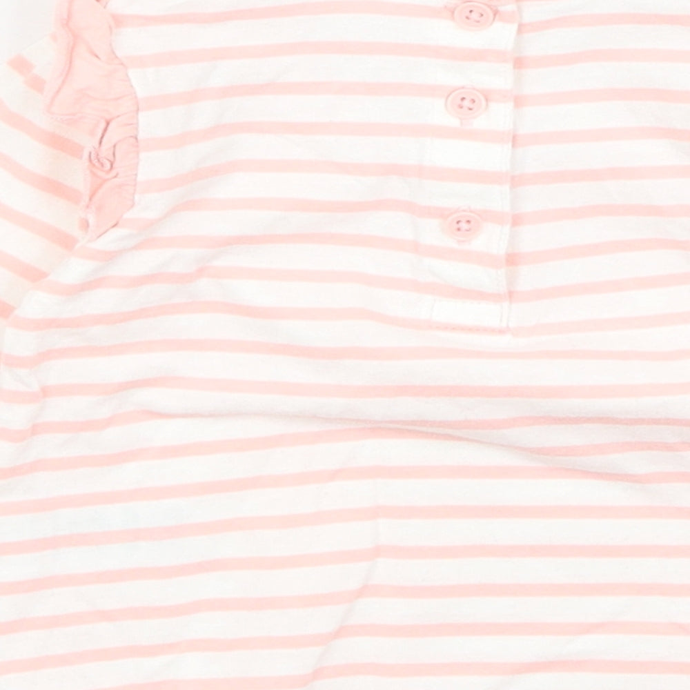 Matalan Baby Pink Striped  Basic T-Shirt Size 6-9 Months