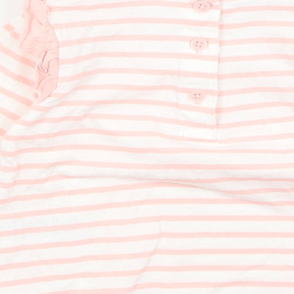 Matalan Baby Pink Striped  Basic T-Shirt Size 6-9 Months